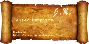 Janzer Margitta névjegykártya